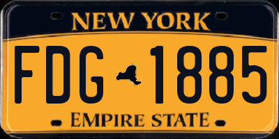 NY license plate FDG1885