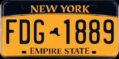 NY license plate FDG1889