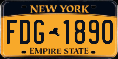 NY license plate FDG1890