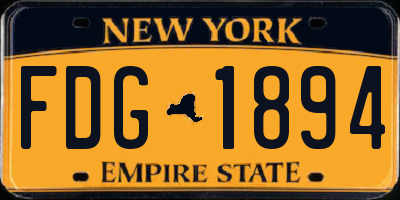 NY license plate FDG1894
