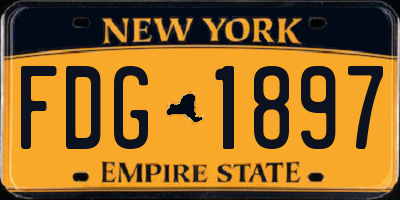 NY license plate FDG1897