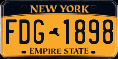 NY license plate FDG1898