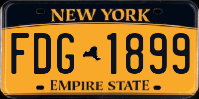 NY license plate FDG1899