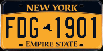NY license plate FDG1901
