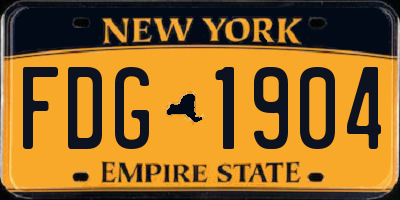 NY license plate FDG1904
