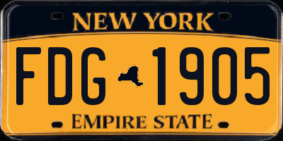 NY license plate FDG1905