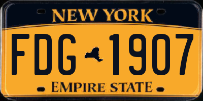NY license plate FDG1907