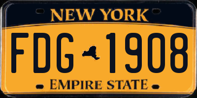 NY license plate FDG1908