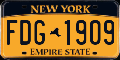 NY license plate FDG1909