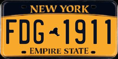 NY license plate FDG1911