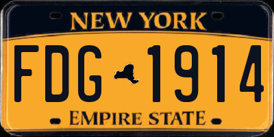 NY license plate FDG1914
