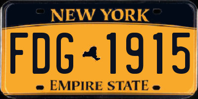 NY license plate FDG1915