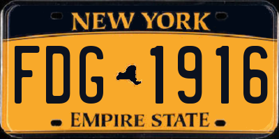 NY license plate FDG1916