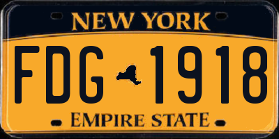 NY license plate FDG1918
