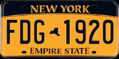NY license plate FDG1920