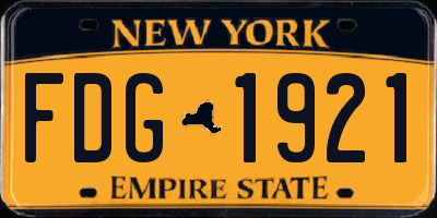 NY license plate FDG1921
