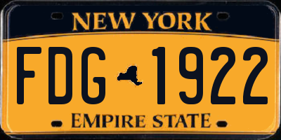 NY license plate FDG1922