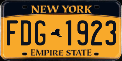 NY license plate FDG1923