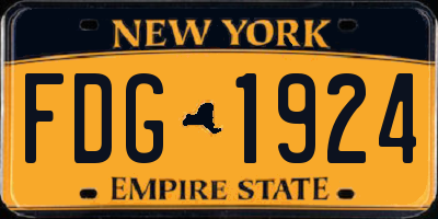 NY license plate FDG1924