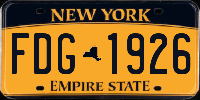 NY license plate FDG1926