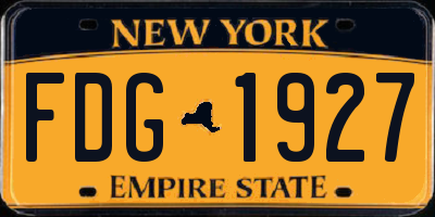 NY license plate FDG1927