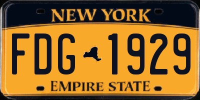 NY license plate FDG1929