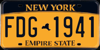 NY license plate FDG1941