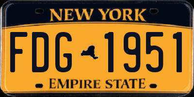 NY license plate FDG1951