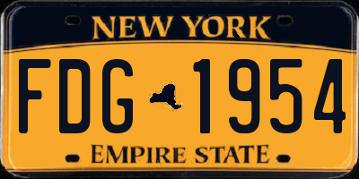 NY license plate FDG1954