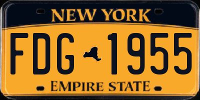 NY license plate FDG1955