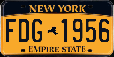 NY license plate FDG1956