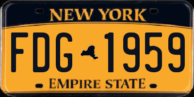 NY license plate FDG1959