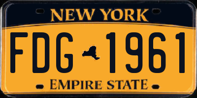 NY license plate FDG1961