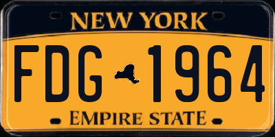 NY license plate FDG1964