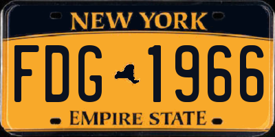NY license plate FDG1966