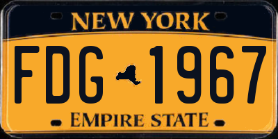 NY license plate FDG1967
