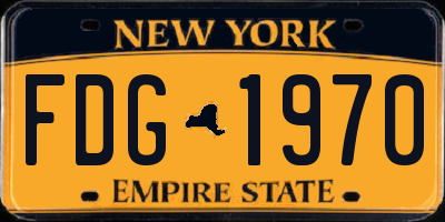 NY license plate FDG1970