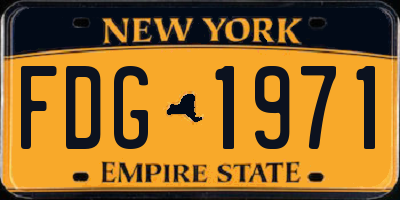 NY license plate FDG1971