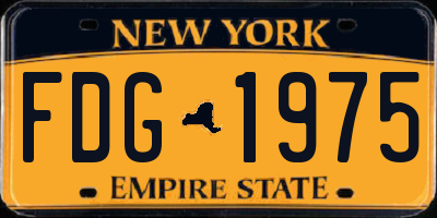 NY license plate FDG1975