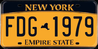 NY license plate FDG1979