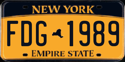 NY license plate FDG1989