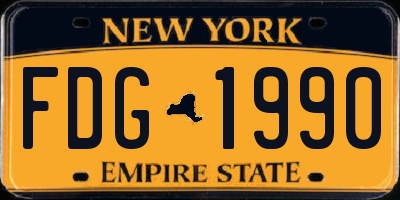 NY license plate FDG1990