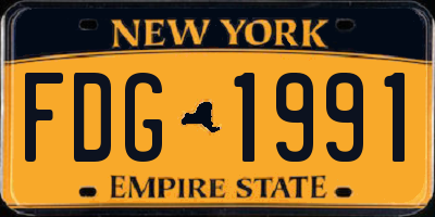 NY license plate FDG1991
