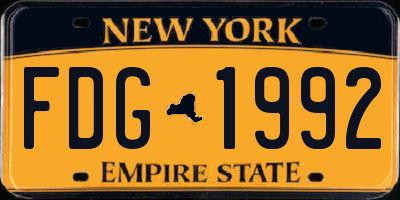 NY license plate FDG1992