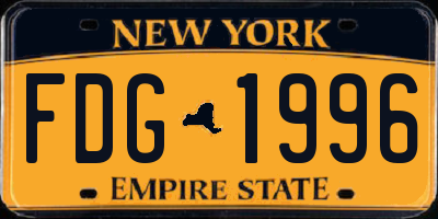 NY license plate FDG1996