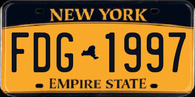 NY license plate FDG1997
