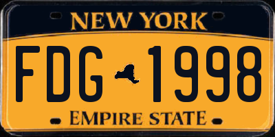 NY license plate FDG1998