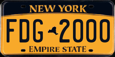 NY license plate FDG2000