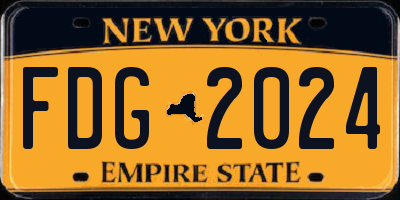 NY license plate FDG2024
