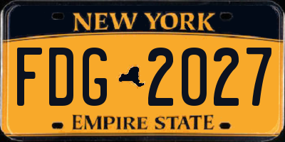 NY license plate FDG2027